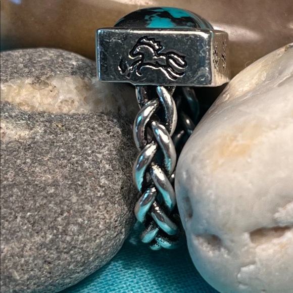 2252-RMT Antique Style Pioneer Spirit Silver & Turquoise Color Setting - Picture 4 of 16